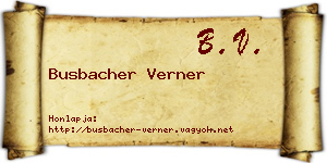 Busbacher Verner névjegykártya